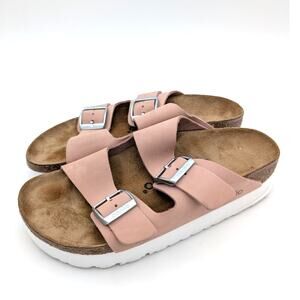 Papillio by Birkenstock Arizona Women's Sandals Nubuck Soft Pink US5 EU36